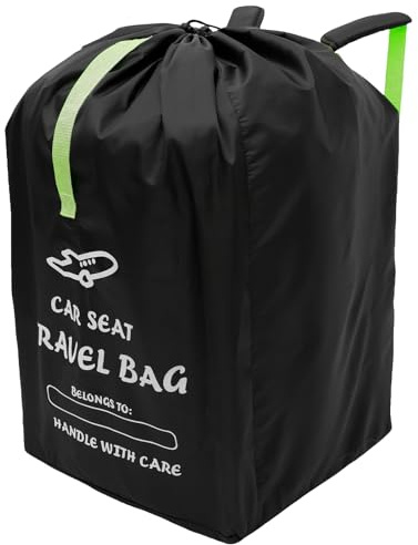 NZWBSHSSP Car Seat Travel Bag for Airplane Gate Check - Universal Large Waterproof Baby Car Seat Bag with Shoulder Strap & Storage Pouch for Infant Child Seats Baby Travel Essentials