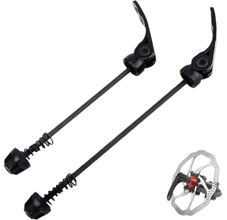 Zerabidpro 2 Pezzi Tappo Perno Ruota Bici, Tappi Perno con Sistema Antifurto, Compatibili con MTB e Bici da Strada, Ultraleggeri in Lega di Alluminio e Ferro, 140mm e 180mm