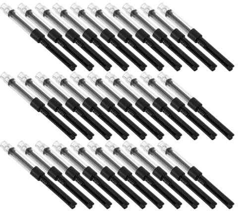 LOLIPPYY 50pcs Fountain Pen Ink Cartridge Converter 3.4mm Push-pull Refillable Ink Converter for Fountain Pen Repair Replacement Office Writing Supplies
