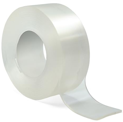 Generico Nastro Biadesivo Extra Forte Trasparente Nano Gel 2 m x 3 cm Riutilizzabile Per Muro e Pareti Double Sided Tape Senza Fori