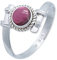 mantraroma Ring 925 Silber Granat roter Stein Edelstein echt Silber Damen Sterling Silber Geschenk (MRG-085-02-(54))