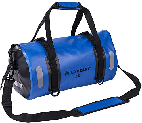 Wild Heart wasserdichte Tasche für Kajakfahren, Camping, Boot, Radfahren 20L 30L 40L (blau, 30L)