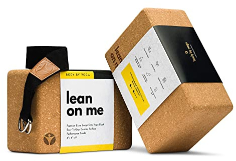 Luxuriöses Kork-Yoga-Block-Set, extra große Yoga-Blöcke mit leistungsfähigem portugiesischem Kork, hohe Dichte, rutschfeste Unterstützung für sichereres Balancieren, 2 Stück, 100 % Baumwolle, extra