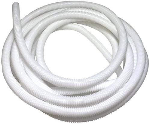 White Corrugated Conduit Split Plastic Flexible Cable Tidy Solution Tube Trunking 6.2mm - 5m