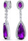 Lila Träne Cubic Zirconia Cz Baumelnd Erklärung Schraube Clip Auf Ohrringe Simuliert Amethyst Versilbert Messing
