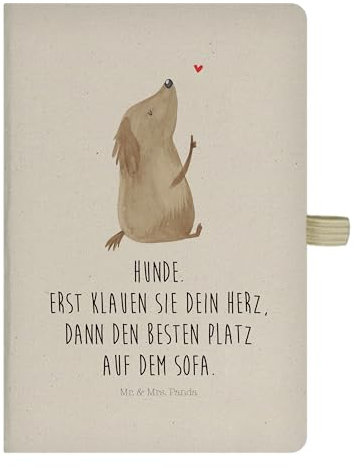 Mr. & Mrs. Panda DIN A5 Baumwoll Notizbuch Hund Liebe - Geschenk, niedlich, Hundeglück, Sprüche, Haustier, Adressbuch, Skizzenbuch, Hunderasse,
