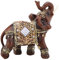 Walfront Lucky Feng Shui Holzmaserung Elefant Statue Skulptur Reichtum Figur Heimdekoration (Holzmaserung groß)