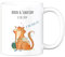 LOOXIS Mug personnalisé avec motif chat + nom de votre choix pour votre partenaire (idée cadeau anniversaire, fête, Noël)