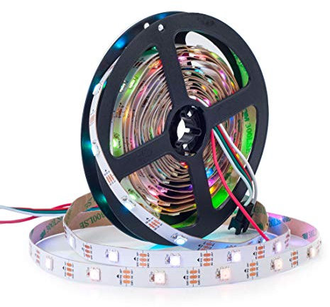 BTF-LIGHTING WS2812 ECO 5M 150 LEDs RGB Individuell adressierbar WS2812 Legierungsdraht 30Pixels/m 5050 SMD Flexibler Streifen Weiß PCB DC 5V für Heimdekoration IP30 Nicht-Wasserdicht(Nur Streifen)