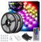 Lepro LED Strip 10M(2x5M) RGB Set, 5050 SMD 300 LEDs Streifen, 12V, LED Band Selbstklebend, Flexibel Lichtband, Lichterkette IP20, LED Leiste Kette Dimmbar, Netzteil und Controller enthalten