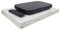 High Gloss Floating Media Shelves Shelf For DVD SKY BOX TV AV Xbox Wall Mounted Kit Unit MDF (WHITE MARBLE)