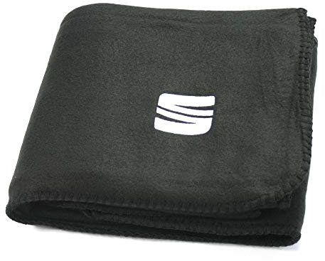 Seat 6H1084503KAA Reisedecke Fleecedecke Decke schwarz Logo