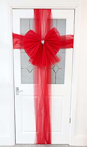 Christmas Concepts® DIY dekorative Türschleife mit Diamanten-Dekoration - Hochzeit/Partys/Weihnachten (Rot)