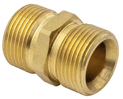 DERASL Giunto per idropulitrice in ottone, M22-15 mm filetto maschio a M22-14 mm filetto maschio, 4500 PSI