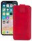 Suncase ECHT Leder Tasche kompatibel mit iPhone 13 (6.1) mit ZUSÄTZLICHER Transparent Hülle | Schale | Silikon Bumper Handytasche (mit Rückzugsfunktion und Magnetverschluss) in antik rot