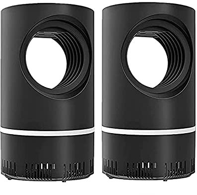 Sterminatore di zanzare avanzato - Ventola di aspirazione, trappola per zanzare e mosche da interno,trappola silenziosa con alimentatore USB, Silenzioso a 360°, Senza Radiazioni (2 black)