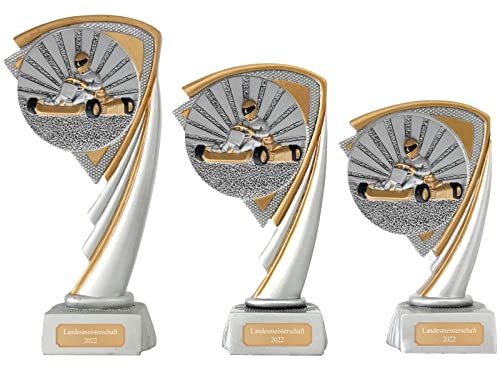 Kart Pokal Pokalset CROZON Gokart Kartsport Trophäe mit Gravur (L - 19 cm)