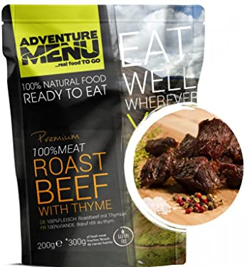 Adventure Menu - Roastbeef mit Thymian | 100% Fleisch, 200 g | Gourment Fleisch für unterwegs & daheim