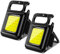 Linterna LED Recargable 2 Piezas Mini Linterna LED Luz de Trabajo 800 Lúmenes COB Llavero Antorcha Impermeable USB Recargable con Imán Abrebotellas Gancho para Camping Emergencia Reparaciones Pesca