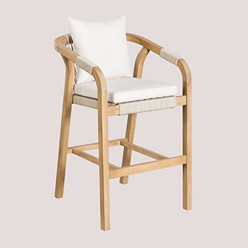 SKLUM Hoher Gartenhocker aus Akazienholz (73 cm) Dubai Akazie Braun