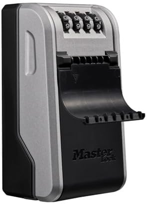 Master Lock Boite à clef nouveau design, fixation murale, grande Capacité, Haute Sécurité, Extérieur, 19.6 x 7.6 x 5.6 cm