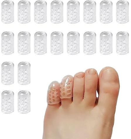 TAFACE 20 piezas de cubiertas de dedos, protectores de dedos de los pies, almohadillas transparentes para los dedos de los pies, cubiertas acolchadas para los dedos de los pies,