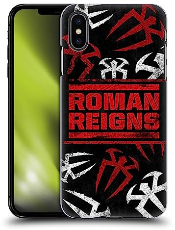Head Case Designs Offizielle WWE Logo Muster Roman Reigns Harte Rueckseiten Handyhülle Hülle Huelle kompatibel mit Apple iPhone XS Max