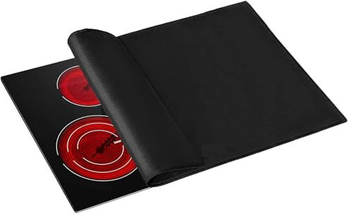 Copri piano cottura copri piano induzione - 81 x 53 cm tappetino induzione piano cottura, protezione piano induzione, resistente al fuoco e all'olio (nero)