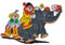 PARTY DISCOUNT NEU Wand-Deko Karnevals-Clown mit Elefant, ca. 60cm