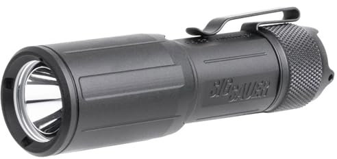 Sig Sauer Foxtrot-EDC Taktische Hand-Taschenlampe, 1350 Lumen, langlebig, wasserdicht, wiederaufladbar, mit tiefem Metall-Taschenclip, Copmact