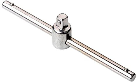 T Handle Sliding Bar, 1/4 3/8 1/2 Drive Sliding Wrench Breaker Bar, Heavy Duty Handle Drive Socket Hand Tool, Extension Sliding Auto Repair Tools, CRV Material Lengthened Sliding Rod Tools (3/8)