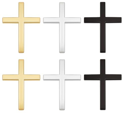 AHANDMAKER 6 Kreuz-Aufkleber, Kreuz-Aufkleber Für Auto, Wand, Laptop, Kreuz In Gott, Fensteraufkleber, Kreativer Auto-Logo-Dekorationsaufkleber, Legierungs-Autoaufkleber