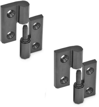 Ganter Normelemente | Aushängbare Scharniere Kunststoff | festes Lager rechts | 50x50mm | GN 337.1-50-50-6-A-1-SW