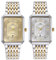 JewelryWe Uhren Herren Edelstahl Rechteckig: 2pcs 30m wasserdichte Kalender Analog Quarz Armbanduhr Herrenuhr Edelstahl Band Geschäft Lässige Uhr mit Strass Römischen Zahlen Rechteck Zifferblatt