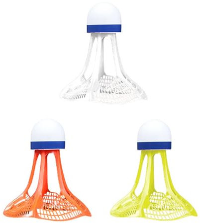 F Fityle 3 Stück Winddichtes Badminton Leicht, Nylon Winddichte Federbälle Dauerhaft, Windproof Badminton Lightweight für Kinder Erwachsene Outdoor Indoor Training und Wettkampf, Gemischte Farben