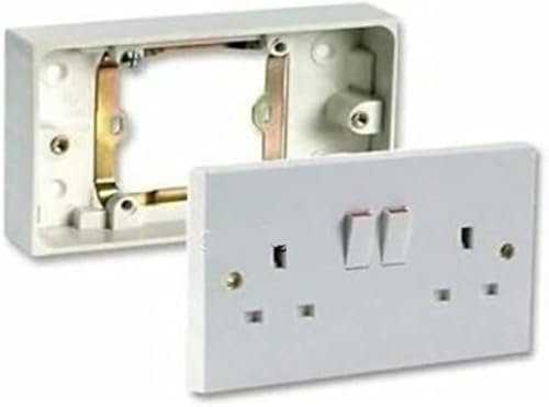 Mr. Gadget's Solutions Single to Twin Wall Socket Converter (Back Box + Face Plate) White