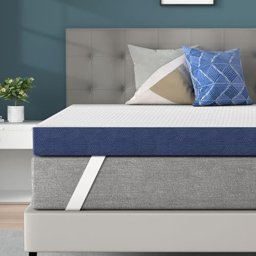 BedStory Topper 200x200cm, 10cm Höhe Matratzentopper aus Gel Memory Foam, H3&H4 atmungsaktiver Topper mit abnehmbarem Bezug für Mattress Boxspringbett Schlafsofa, Oeko-TEX Zertifiziert