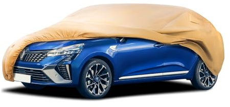 JURMON Housse de protection de voiture robuste pour Renault Clio, coupe-vent, toutes saisons, imperméable, protection contre la pluie, les UV, la poussière, la neige