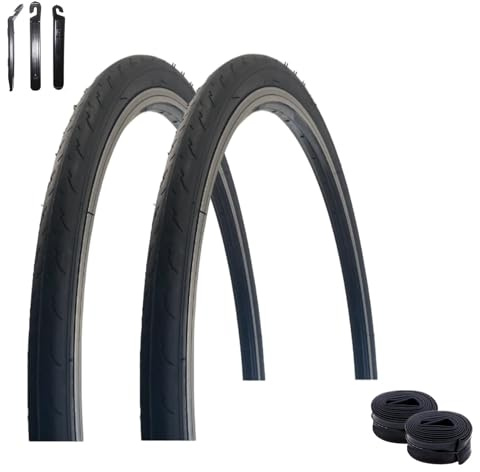 2 x VEE Rubber V182 26 Fahrradreifen Schwarz 32-559 (26 x 1.25) + 2 x passende Schläuche AV inkl. Reifenheber