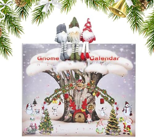 2024 Weihnachts Wichtel Adventskalender, 24 Tage Weihnacht Adventskalender mit 3 Wichtelpuppen und 21 Accessoires, Zwergplüschspielzeug Sammelfiguren Weihnachts Countdown Kalender Wichtel Kalender Dek