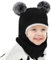 AYPOW Baby Kinder Wintermütze Sturmhaube für 1-6 Jahre, Multifunktions Thermo Winddichte Strickmütze Schalmütze für Mädchen Jungen Kleinkinder, Fleece Gefütterte Schlupfmütze Kapuze für Outdoor