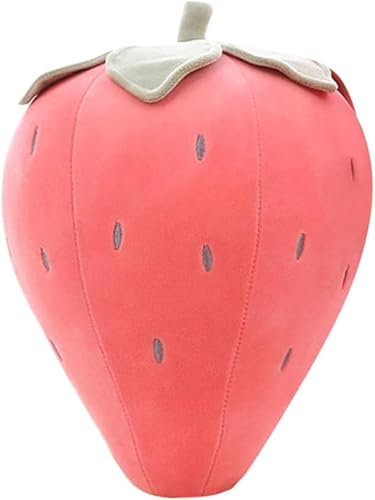 Fraise en Peluche Rose,Coussin d'oreiller en Peluche Fraises Créatives Fruits Poupées en Peluche Jouet en Peluche Doux Mignons Fruits Peluche décoratifs Coussins de canapé Rouge (Rose/25cm)