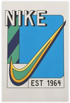 caopd Vintage-Poster mit Nike-Zecken-Motiv, Leinwand, Schlafzimmer, Dekoration, Landschaft, Büro, Raumdekoration, Geschenk, 30 x 45 cm