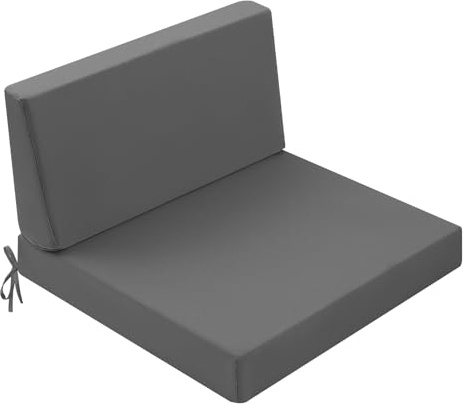 PRIMEPATIO Outdoor-Kissen für Terrassenmöbel, Sitz- und Rückenkissen, wasserdicht, Hampton Bay, tiefes Sitzkissen, Ersatz-Couchkissen für Garten, Rasen, 26,5 x 26,5 cm, Grau