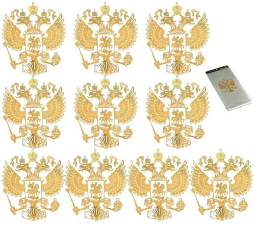 10 Stück Handy-Aufkleber, Wappen Russlands, Metall-Aufkleber, Wasserdichter Handy-Aufkleber, Styling-Dekoration, Aufkleber Für Auto, Laptop, Tasse, Telefon