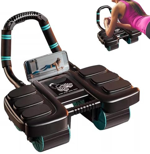 Kouamor Bauch-Roller, Bauchmuskelroller, Bauchmuskeltrainer, Trainingsgerät für Core-Trainer, 42 x 36 x 24 cm, Schwarz