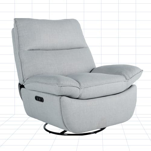 FLEXISPOT Relaxsessel, XR6, Elektrischer Sessel, Schlafsessel mit USB, Drehsessel mit Rocking, Liegesessel im Wohnzimmer, Fernsehsessel mit verstellbare Rückenlehne, Ruhesessel (Grau)