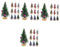 Gatuida 4 Set Piccolo Albero di Natale con Campanelli Gonfiabile Moderno Decorazioni Natalizie Piccolo Albero di Natale Torta di Natale Artificiale Piccolo Albero di 12 Pezzi*4