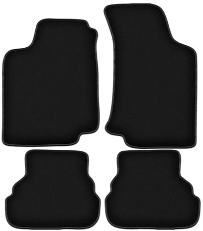 Wielganizator Velours Fußmatten passend für Volkswagen Golf III (1993-2002) | Qualität: Basic - Genaue Passform, rutschfeste Untregrund 4-teilig - Schwarz