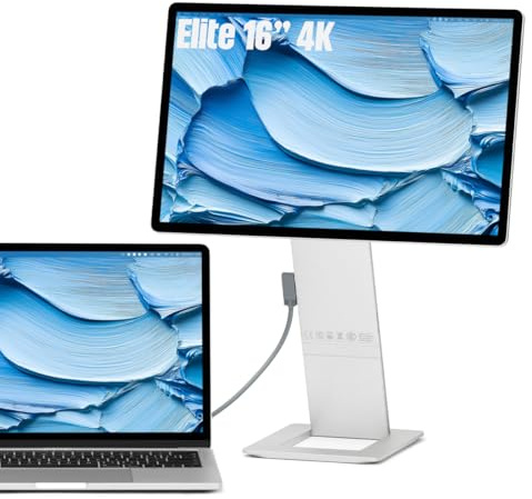 SOTSU FlipAction Elite 16 Pollici Monitor Portatile, 4K 3840x2400 Schermo Portatile per Laptop con USB-C/Mini-HDMI, 100% DCI-P3, 450 Nit, Schermo Aggiuntivo per Laptop, PC e Tablet